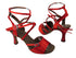 PP202 BD15 Red Satin_BF18 Red Spakle Heel with 3" Flare heel in the photo