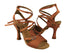 PP202 Dark Tan Satin with 3" Flare heel in the photo