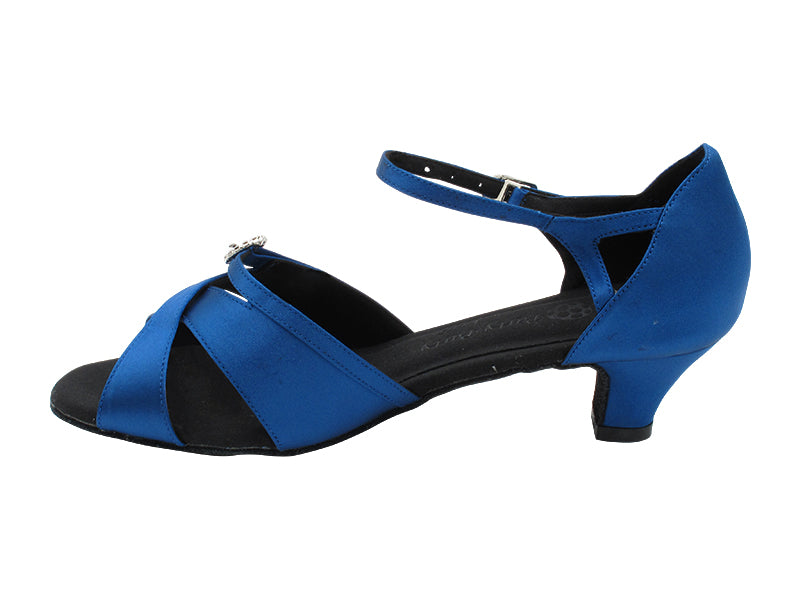 PP204 114 Dark Blue Satin with 1.2&quot; Cuban Heel (CI) in the photo