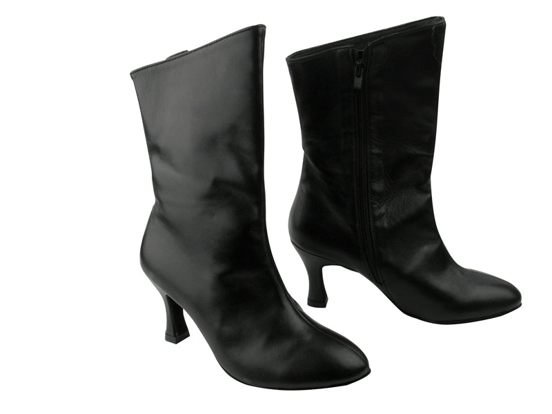 VFBoot PP205A Ankle Bootie Black Leather with 2.75&quot; heel in the photo