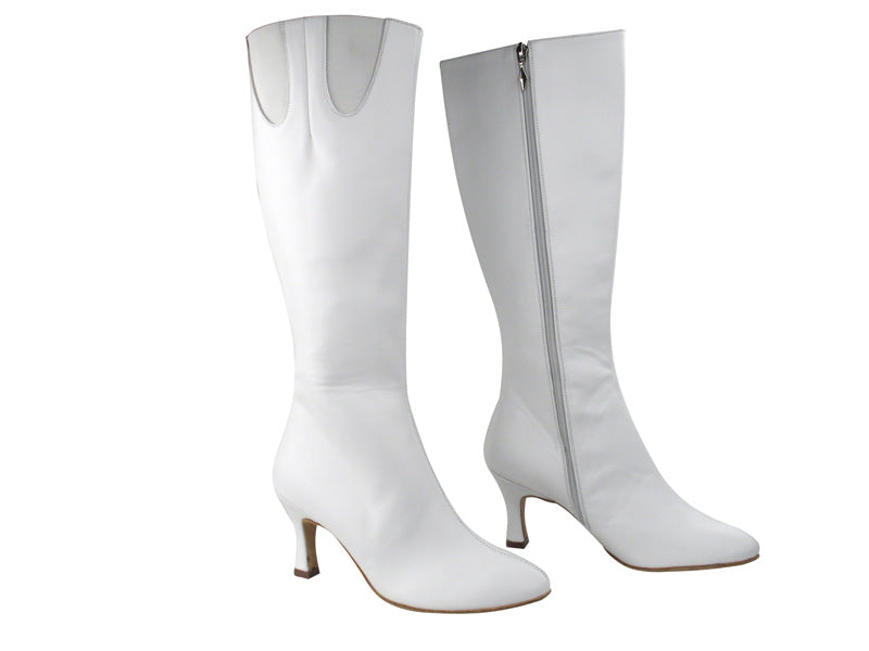 VFBoot PP205 White Leather with Elastic with 2.75&quot; heel in the photo