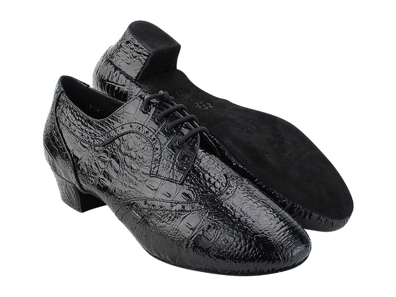 PP302 233 Black Croc with Men 1.5&quot; Latin Heel in the photo