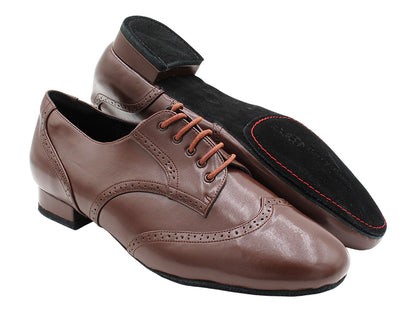 PP301DB Coffee Brown Leather with 1&quot; Standard Heel in the photo