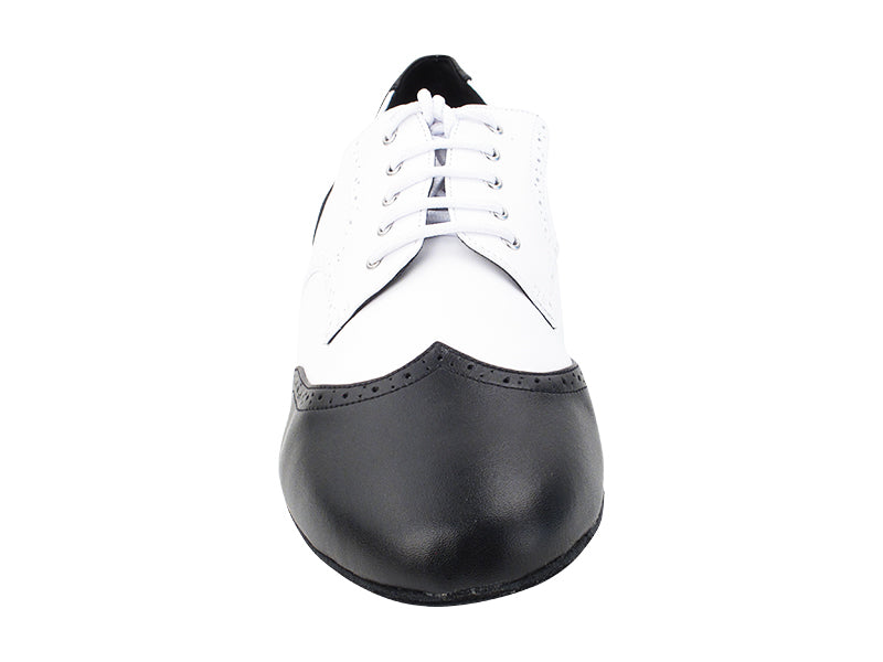 PP301DB Black Leather &amp; White Leather with 1&quot; Standard Heel in the photo