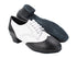 PP301R Black Leather_White Leather with 1.5" Latin Heel in the photo