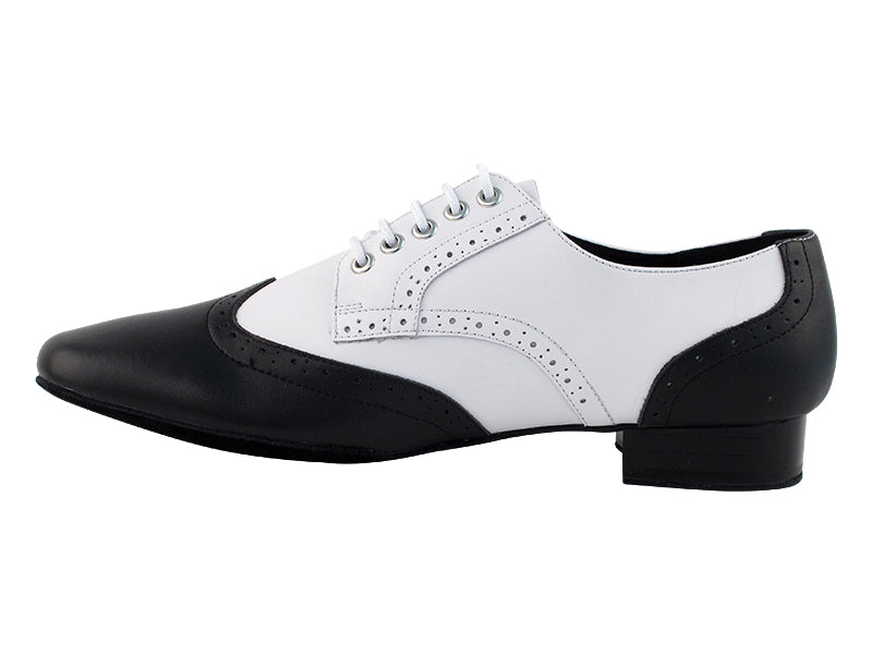 PP301 Black Leather &amp; White Leather