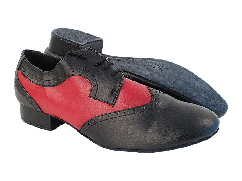 PP302 Black_F_B_C_Red Leather with 1&quot; Standard Heel in the photo