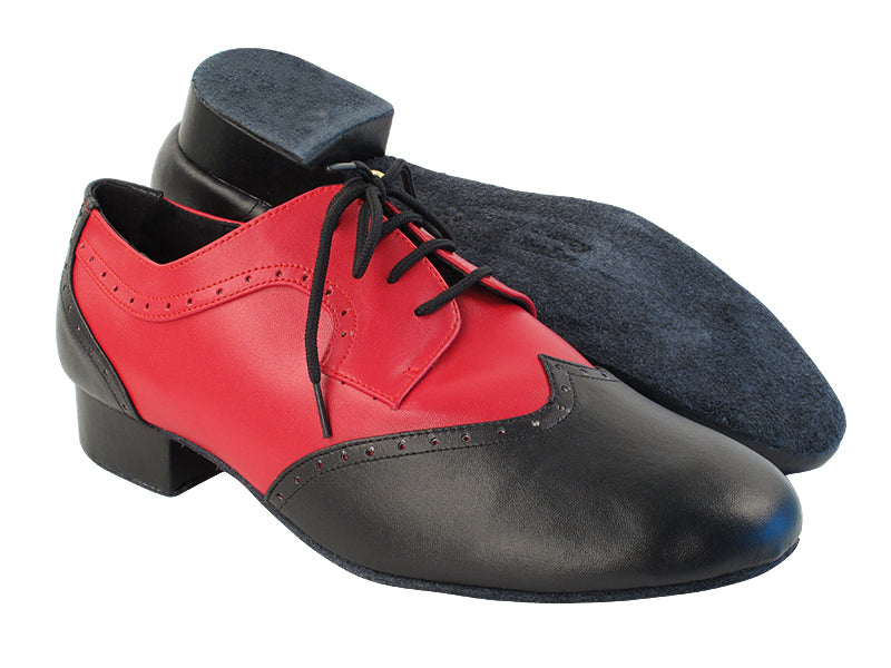 PP302 Black_F_B_Red Leather with 1&quot; Standard Heel in the photo