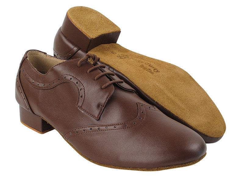 PP302 Dark Tan Leather with 1&quot; Standard Heel in the photo