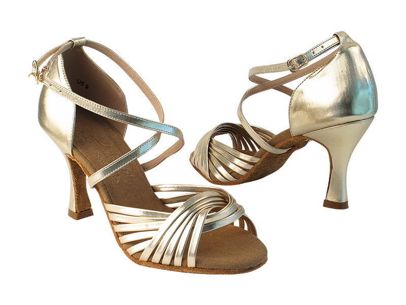 S1001 191 Light Gold PU with 3" Heel in the photo
