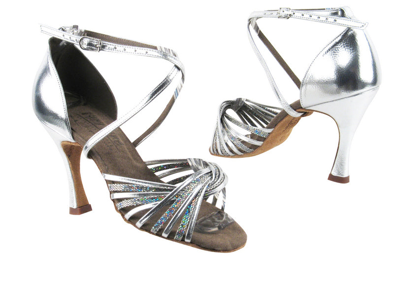 S1001 BF27 Black Scale_Silver Leather with 3.5&quot; heel in the photo