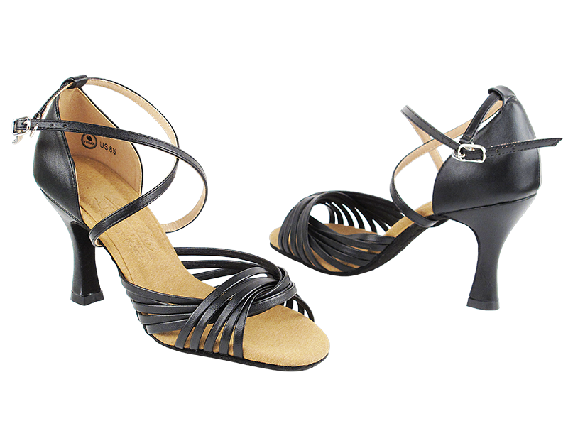 S1001 Black Leather with 3" Heel in the photo
