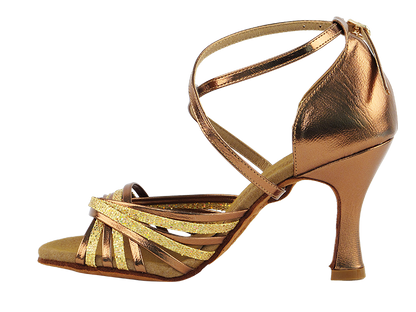 S1001 Gold Scale_Dark Tan Gold Leather with 3&quot; Heel in the photoS1001 Gold Scale_Dark Tan Gold Leather with 3&quot; Heel in the photo