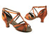 S1002 3 Dark Tan Satin with 2" slim heel in the photo