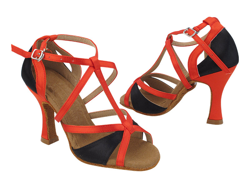 S1002 83 Black Satin_118 Red Satin with 3" Heel (YQG) in the photo