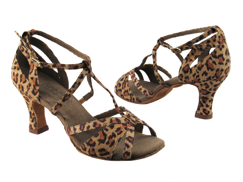 S1002 BD41 Leopard Satin with 2.5&quot; heel in the photo
