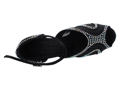 S1005CC Black Satin with (YQG) 3 inch heel in the photo