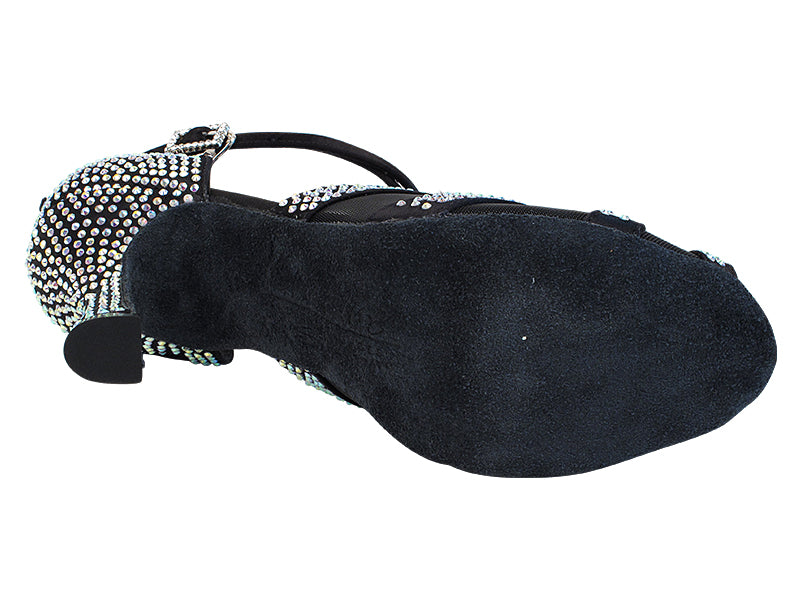 S1005CC Black Satin with (YQG) 3 inch heel in the photo