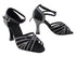 S1006CC Black Satin_X-Strap Ankle with 3" Heel (YQG) in the photo