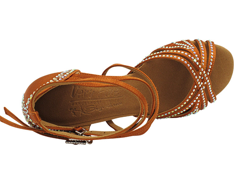 S1006CCMixTwoEmerald Copper Tan Satin with 2.5" Spool Heel (PG) in the photo