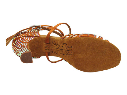 S1006CCMixTwoEmerald Copper Tan Satin with 2.5" Spool Heel (PG) in the photo