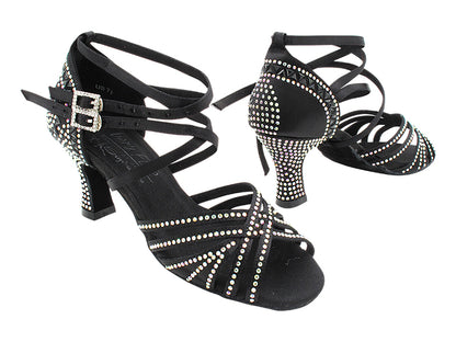 S1006CCMixTwoTri Black Satin with 2.5" Spool Heel (PG) in the photo