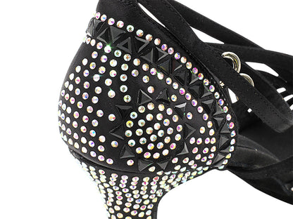 S1006CCMixTwoTri Black Satin with 2.5" Spool Heel (PG) in the photo