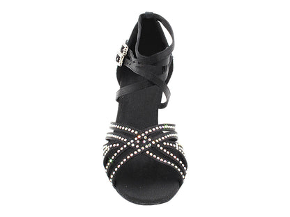 S1006CCMixTwoTri Black Satin with 2.5" Spool Heel (PG) in the photo