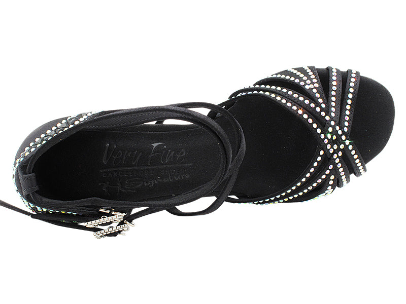 S1006CCMixTwoTri Black Satin with 2.5" Spool Heel (PG) in the photo