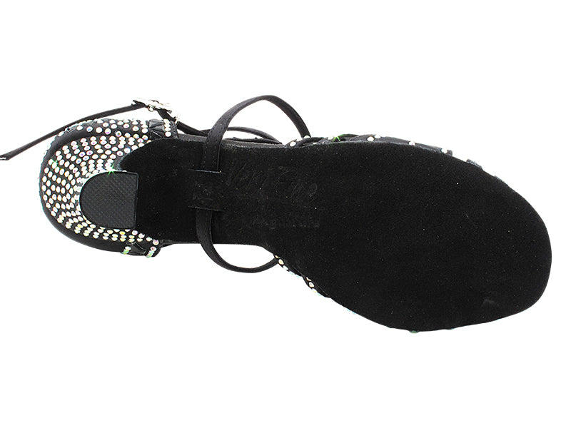 S1006CCMixTwoTri Black Satin with 2.5" Spool Heel (PG) in the photo