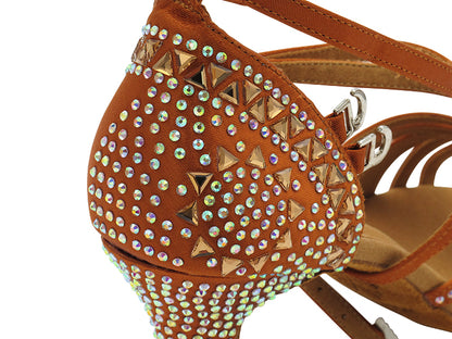 S1006CCMixTwoTri Copper Tan Satin with 2.5" Spool Heel (PG) in the photo