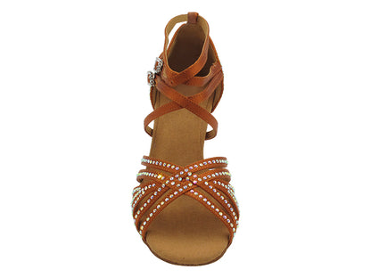 S1006CCMixTwoTri Copper Tan Satin with 2.5" Spool Heel (PG) in the photo