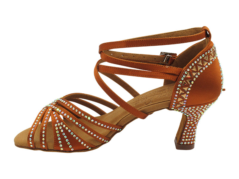 S1006CCMixTwoTri Copper Tan Satin with 2.5" Spool Heel (PG) in the photo