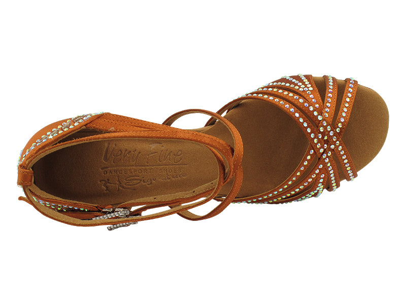 S1006CCMixTwoTri Copper Tan Satin with 2.5" Spool Heel (PG) in the photo