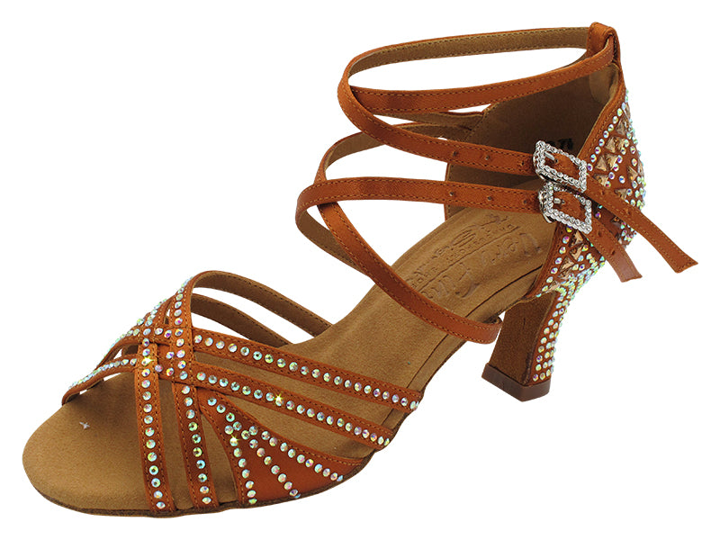 S1006CCMixTwoTri Copper Tan Satin with 2.5" Spool Heel (PG) in the photo