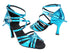 S1006 135 Metallic Blue PU  3" Flare Heel (YQG) in the photo