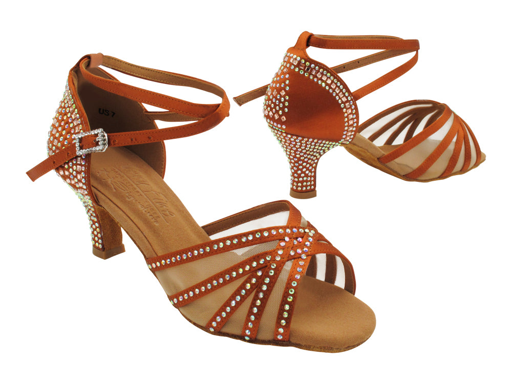 S1015CCMixTwoEmerald Copper Tan Satin with 2.5" Low Heel (2040) in the photo