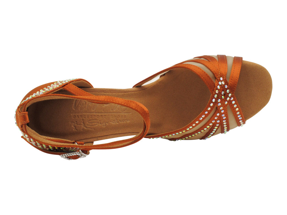 S1015CCMixTwoEmerald Copper Tan Satin with 2.5" Low Heel (2040) in the photo