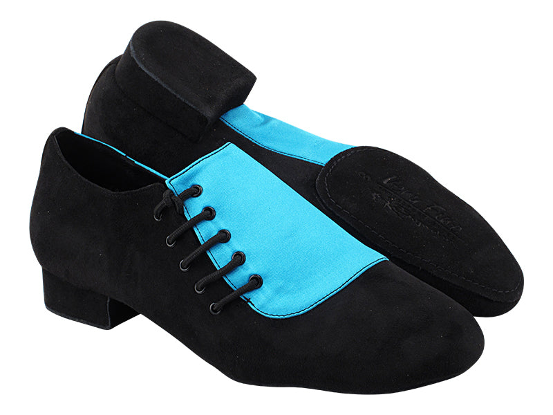 S2519 307 Black Oxford Nubuck_120 Blue Satin with Men 1&quot; Standard Heel (2002) in the photo