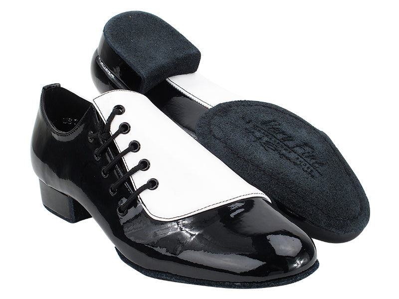 S2519 Black Patent &amp; White Leather with 1&quot; heel in the photo