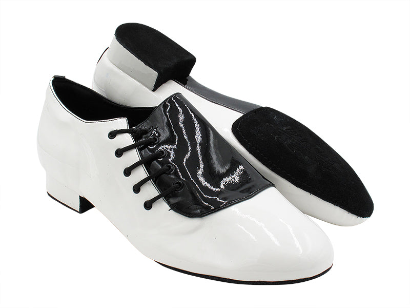 S2519 White Patent &amp; Black Patent with 1&quot; Standard Heel in the photo