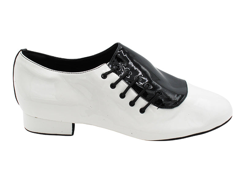 S2519 White Patent &amp; Black Patent with 1&quot; Standard Heel in the photo