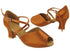 S2801 Copper Tan Satin_X-Arch Strap with 2.2" Thick Cuban Heel (318) in the photo