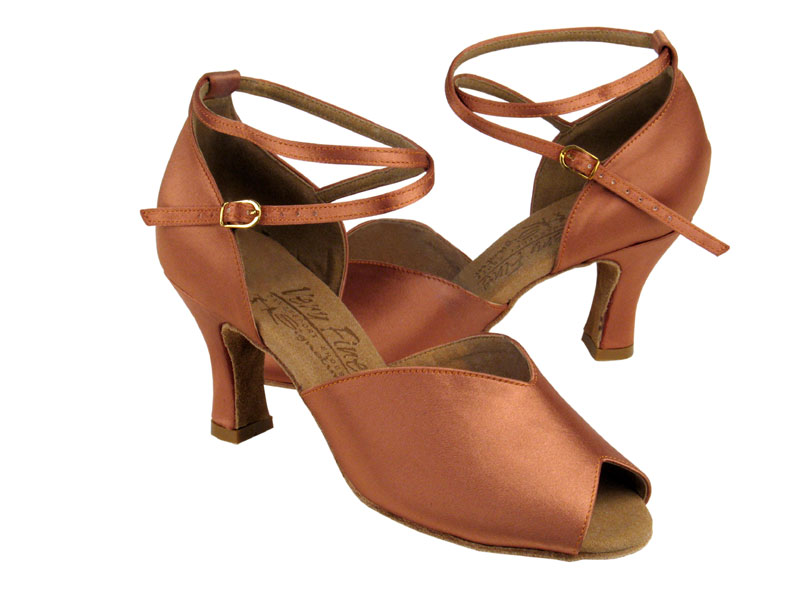 S2801 Tan Satin with 2.5&quot; heel in the photo 