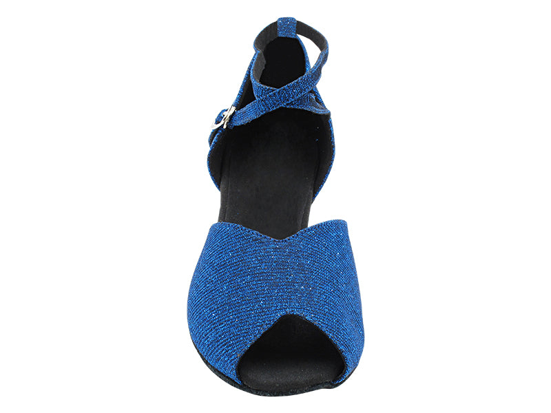 S2801 190 Glitter Dark Blue Satin with 1.2&quot; Cuban Heel (CI) in the photo