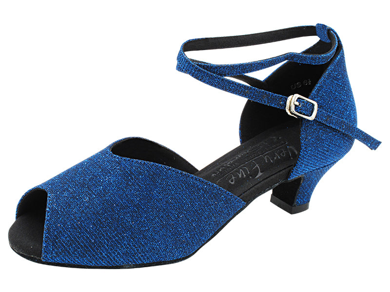 S2801 190 Glitter Dark Blue Satin with 1.2&quot; Cuban Heel (CI) in the photo