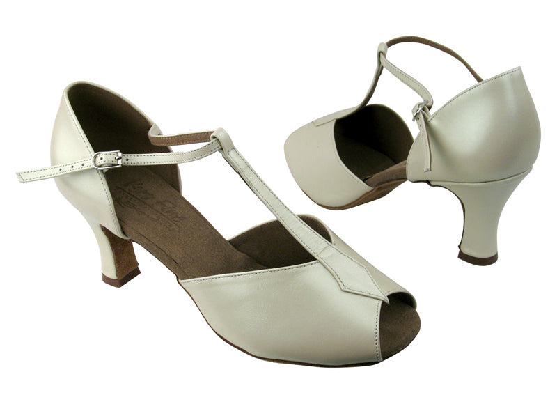 S2802 BE2 Light White Calfskin with 2.5" heel in the photo