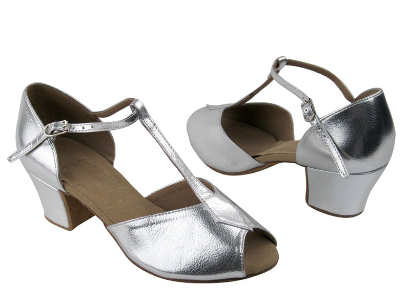 S2802 Silver Leather with 1.6" Medium heel in the photo