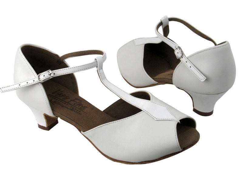 S2802 White Leather with 1.2" Cuban heel in the photo