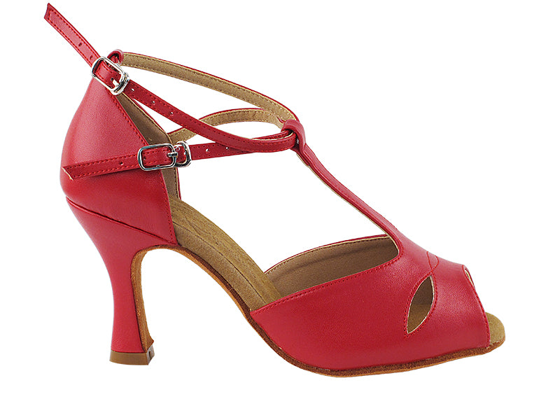 S2803 Red Leather with 3" Heel in the photo